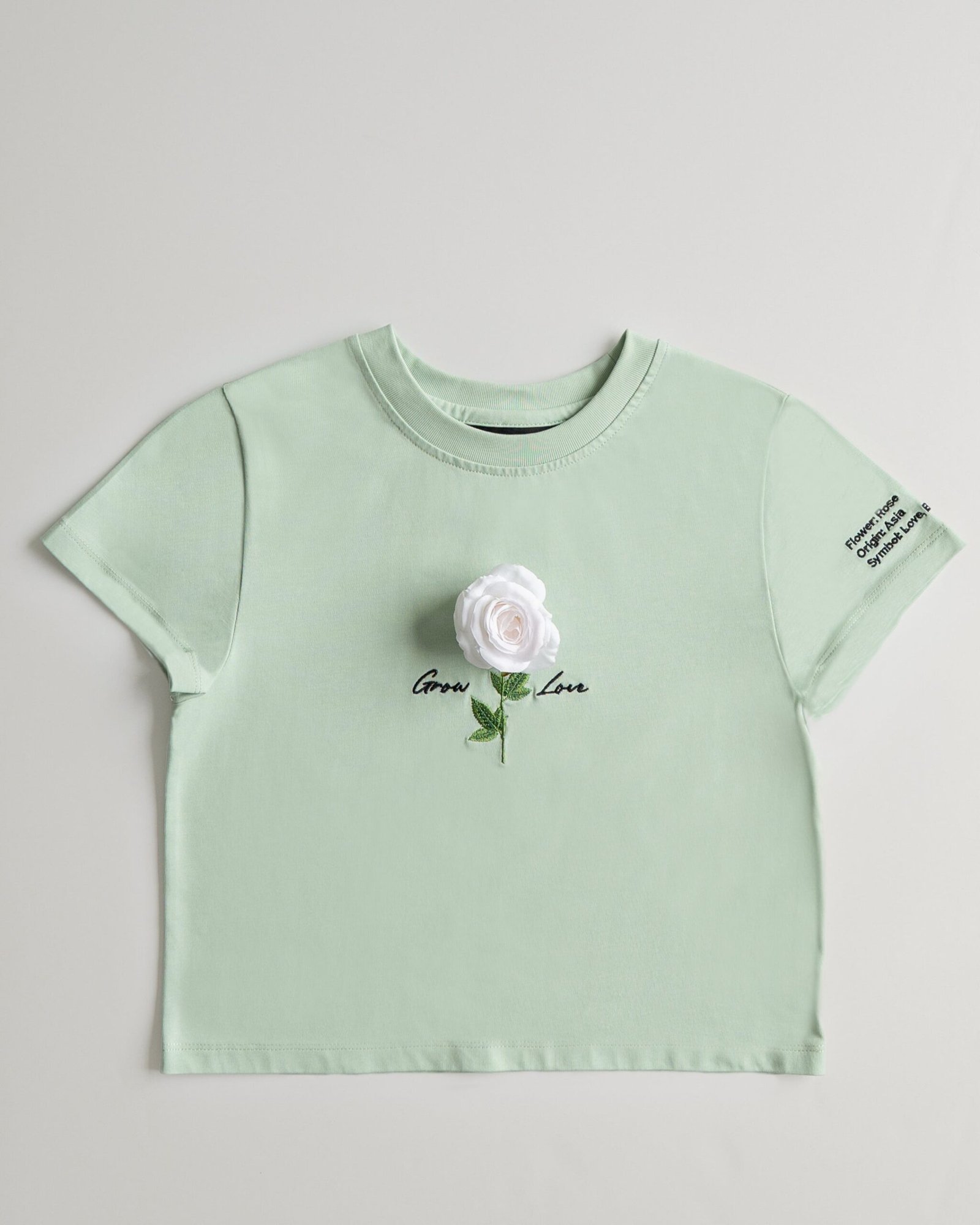 Sage Green Short Tee – In Between Bloom (+1 Flower) — view 6