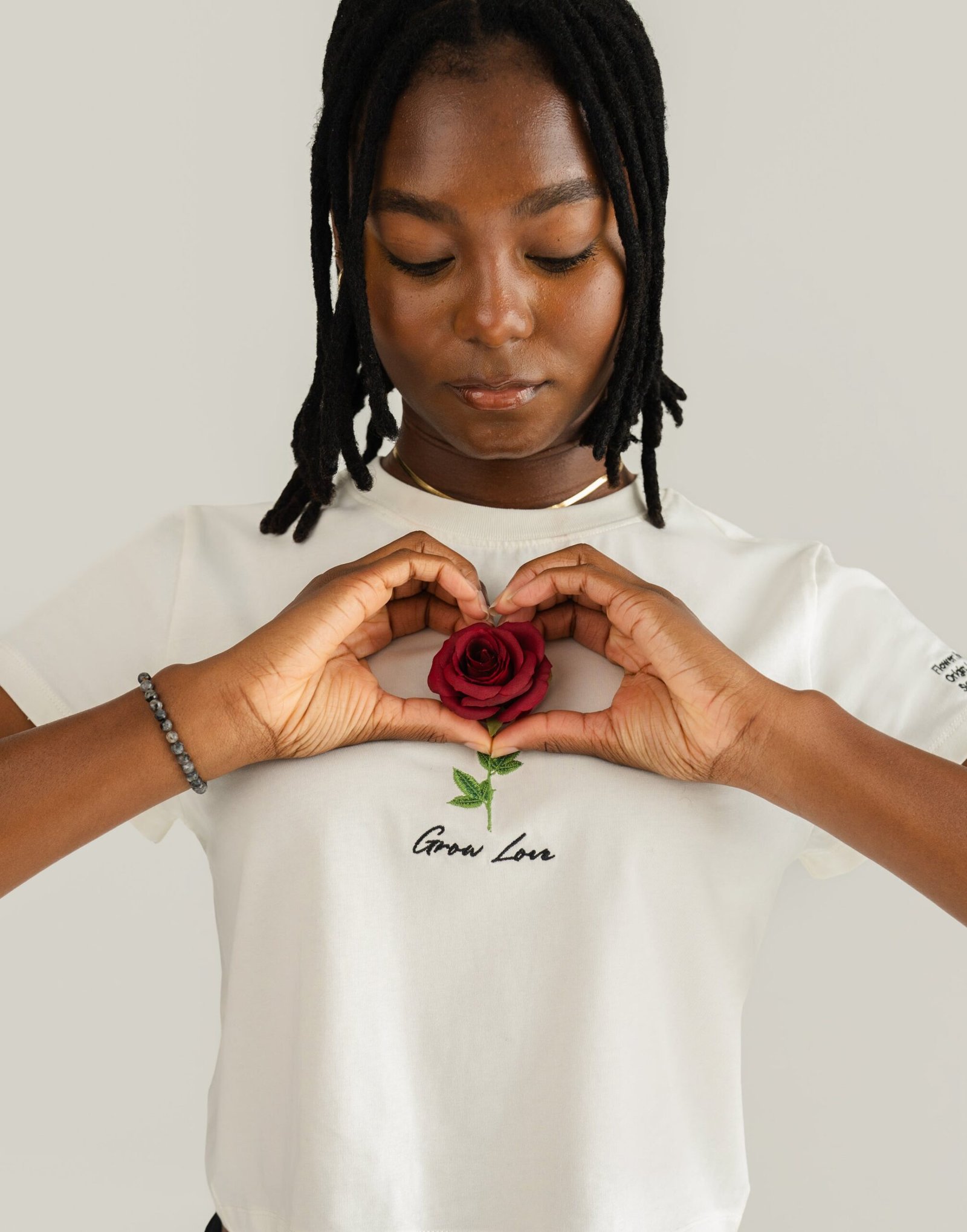 Off White Short Tee – Below the Bloom (+1 Flower) — view 2