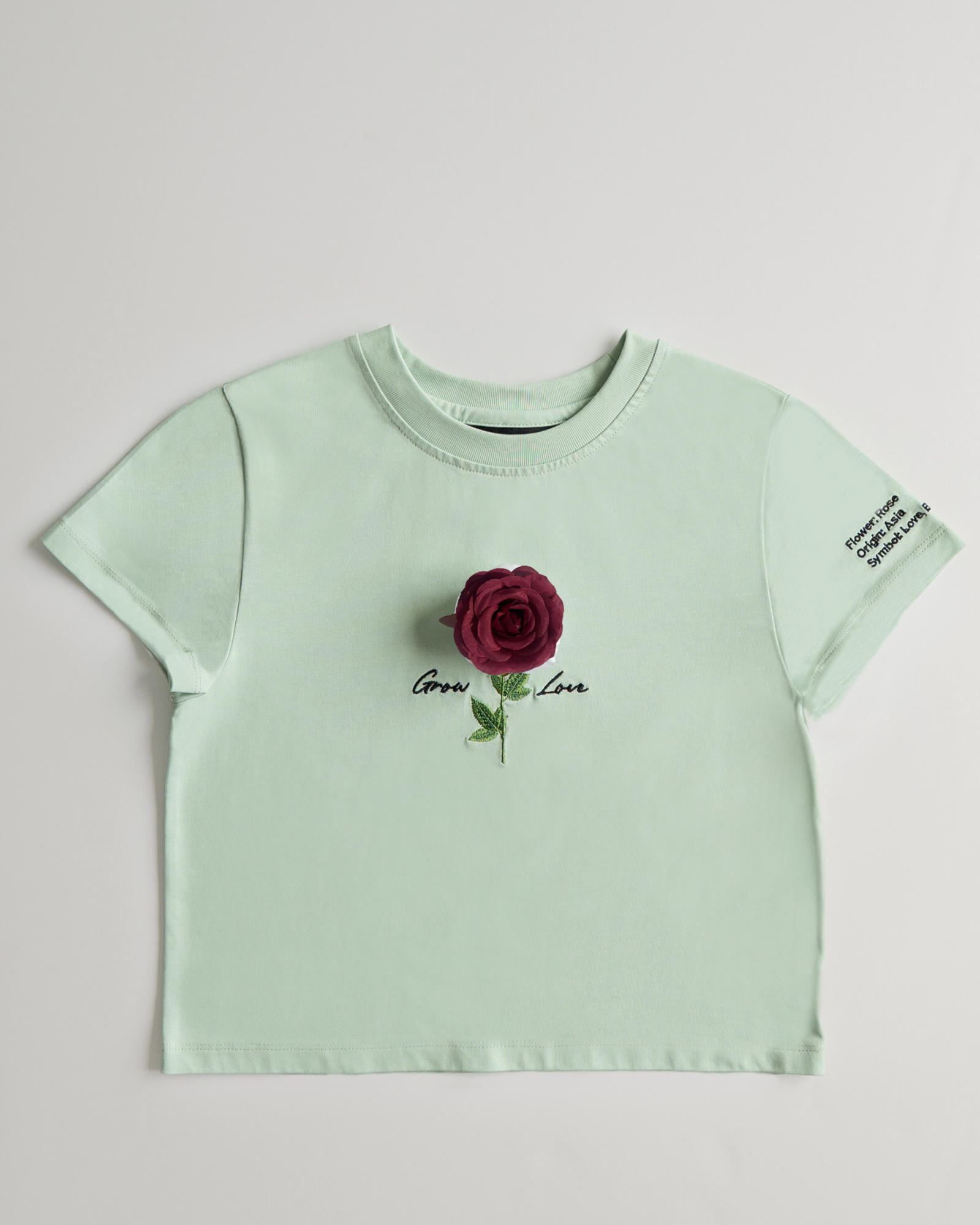 Sage Green Short Tee – In Between Bloom (+1 Flower) — view 5