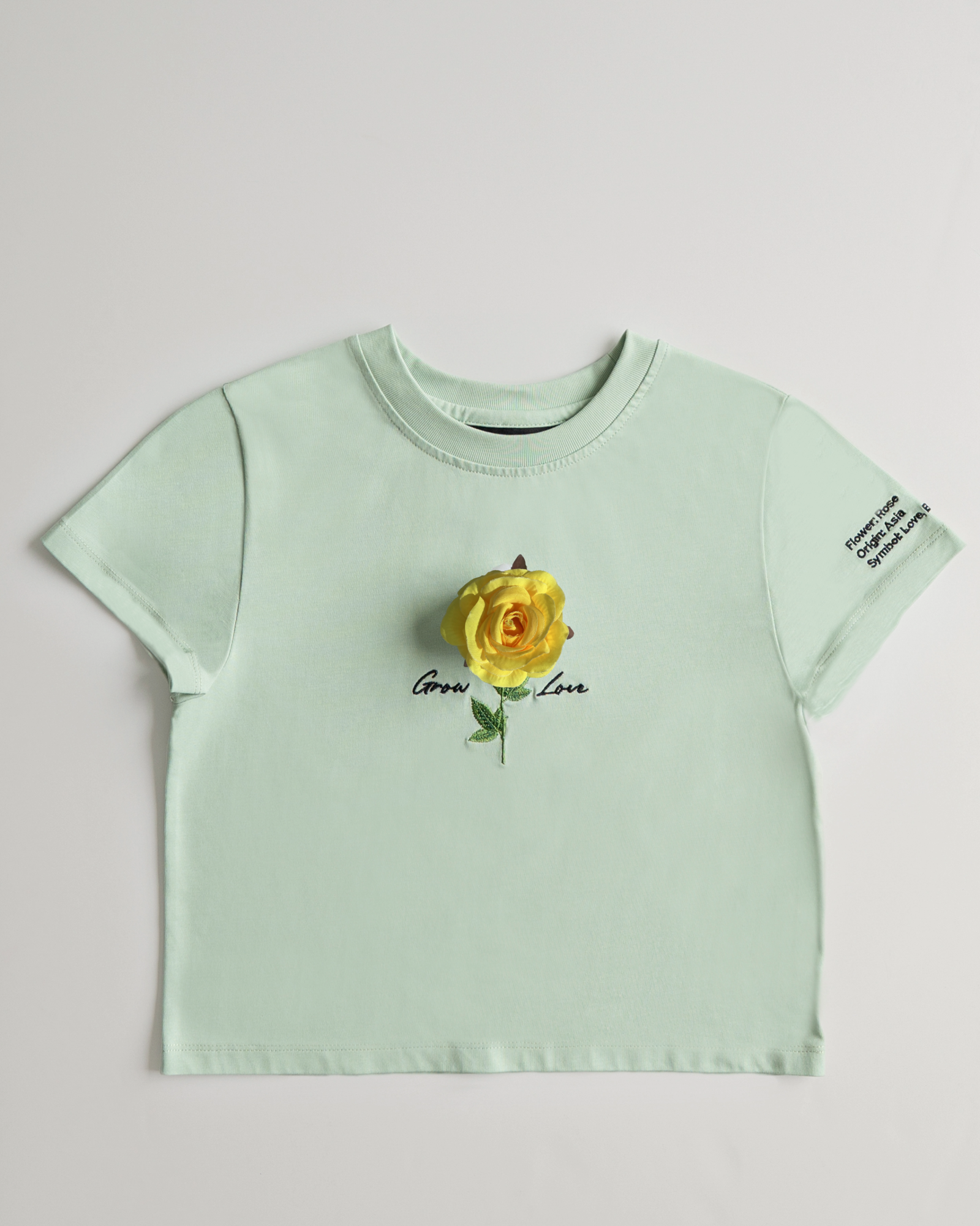 Sage Green Short Tee – In Between Bloom (+1 Flower) — view 7