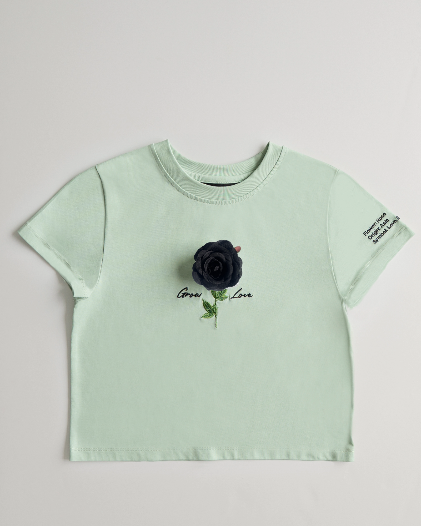 Sage Green Short Tee – In Between Bloom (+1 Flower) — view 8