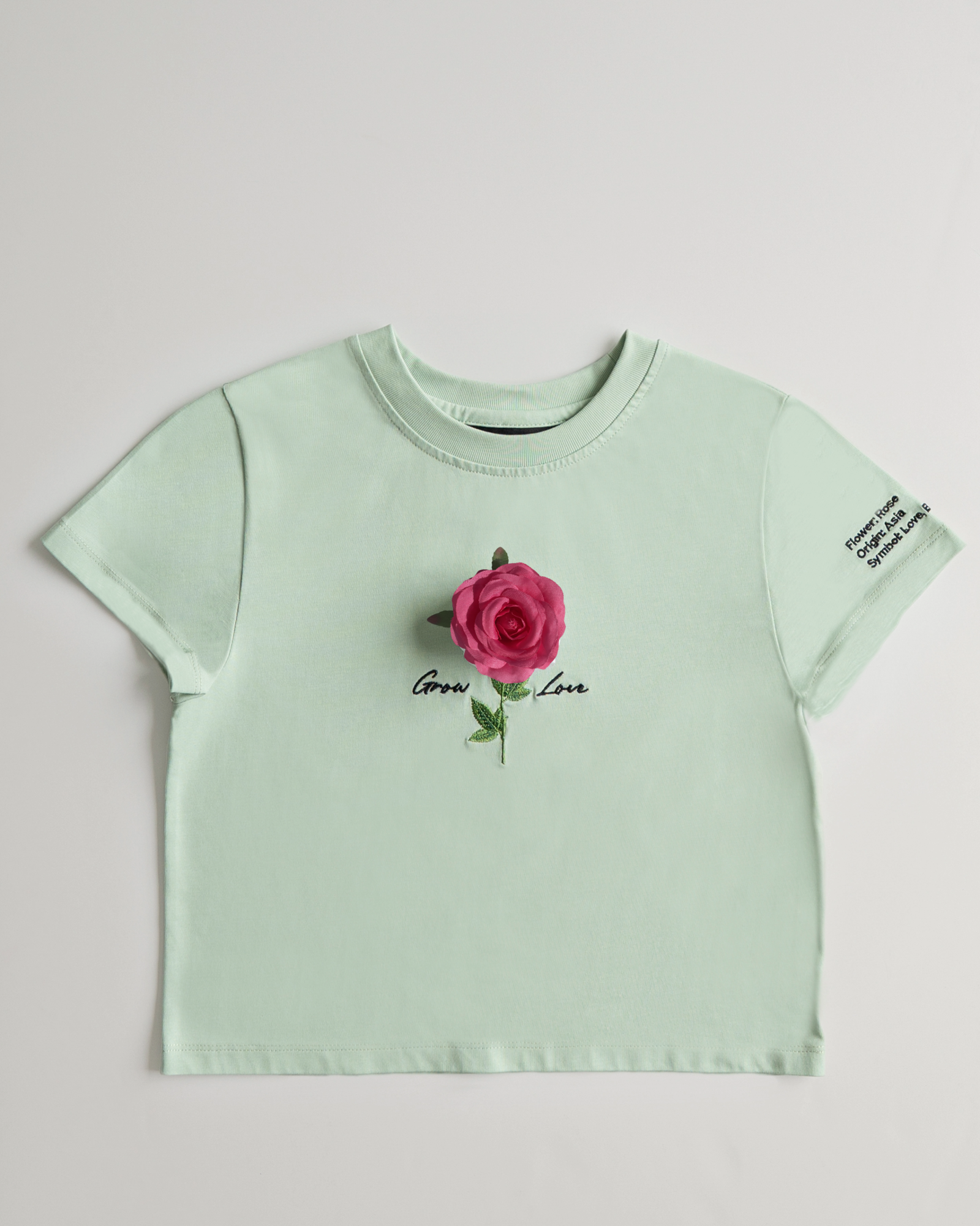 Sage Green Short Tee – In Between Bloom (+1 Flower) — view 9